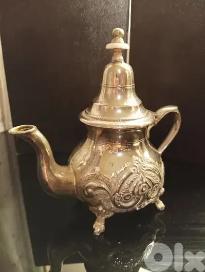 إبريق أنتيك نادر مغربي مولاي حسن ١٩٧٠ مطلي بالفضة
