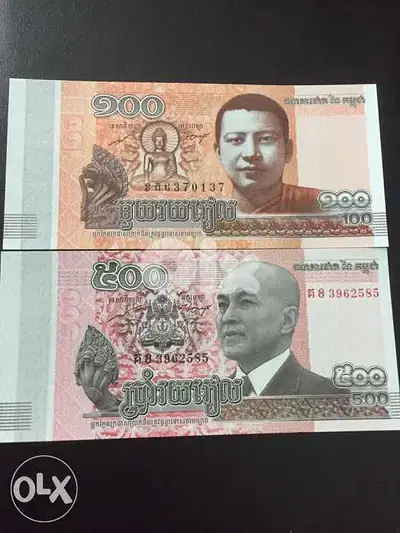 عملة عملات كمبوديا ١٠٠ و ٢٠٠ جدد