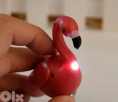 High quality flamingo light and sound keychain