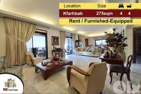 Kfarhbab 275m2 | Rent | Furnished / Equipped | Panoramic View |