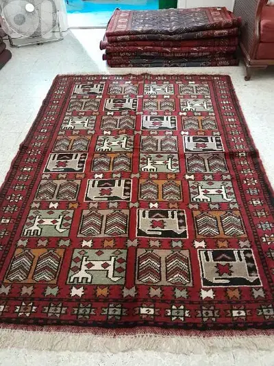 مجموعه من السجاد العجمي كوشان الوان نباتية صوف شغل يدوي القياس من