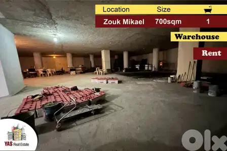 Zouk Mikael 700m2 | Warehouse | Rent | I Excellent Condition | EH | Zouk Mikael 700m2 | Warehouse | Rent | I Excellent Condition | EH |