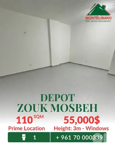 Prime Location 110 sqm Depot For Sale in Zouk Mosbeh ذوق مصبح Prime Location 110 sqm Depot For Sale in Zouk Mosbeh ذوق مصبح