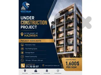 1600$/Sq IN HAZMIEH PRIME 2 MASTER BEDS PAYMENT FACILITIES (HA-439) 1600$/Sq IN HAZMIEH PRIME 2 MASTER BEDS PAYMENT FACILITIES (HA-439)