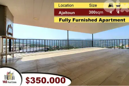 Ajaltoun 300m2 | Spacious Apartment | Furnished | Luxury | View | Ajaltoun 300m2 | Spacious Apartment | Furnished | Luxury | View |
